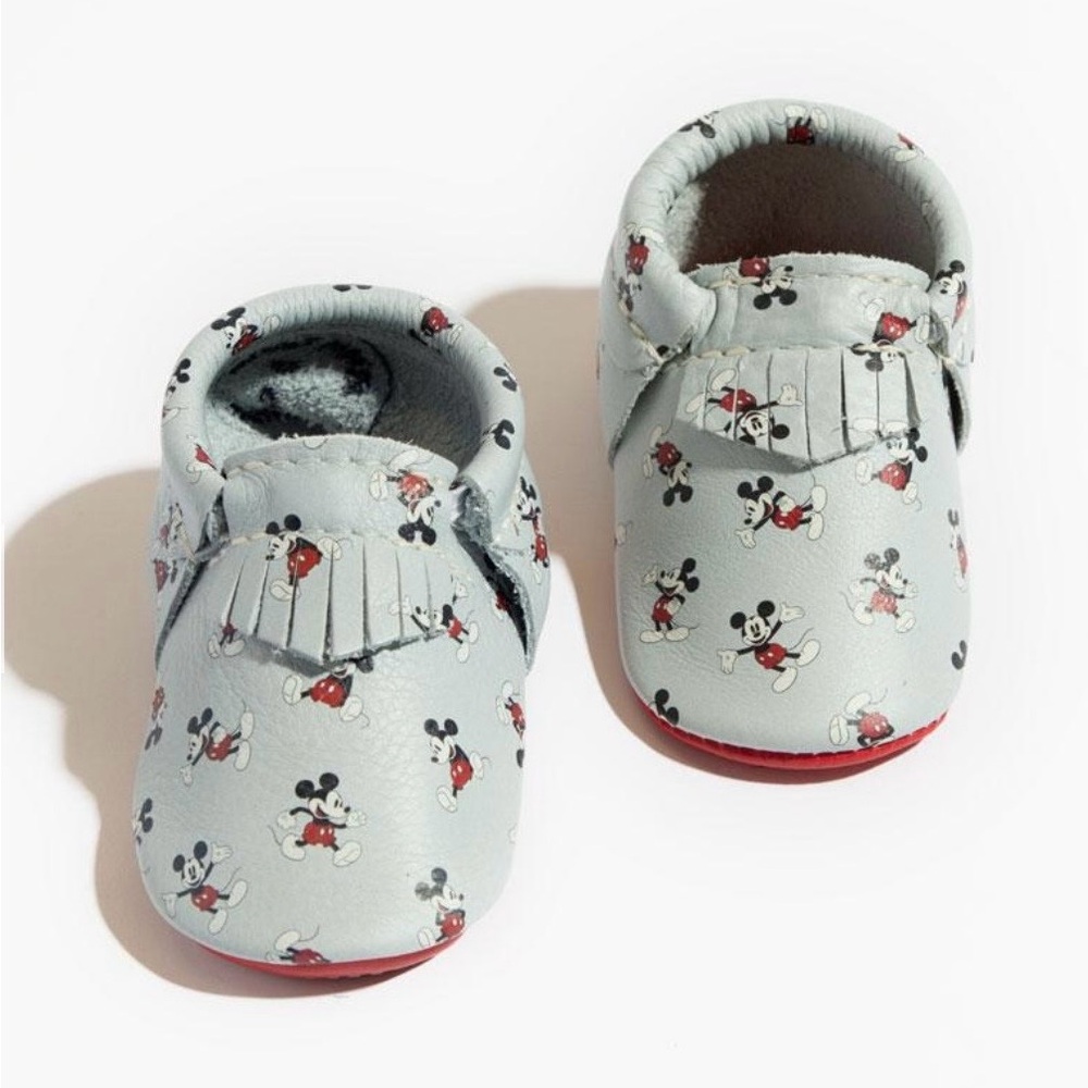 Freshly Picked Disney Mickey Mouse Gray Moccasins